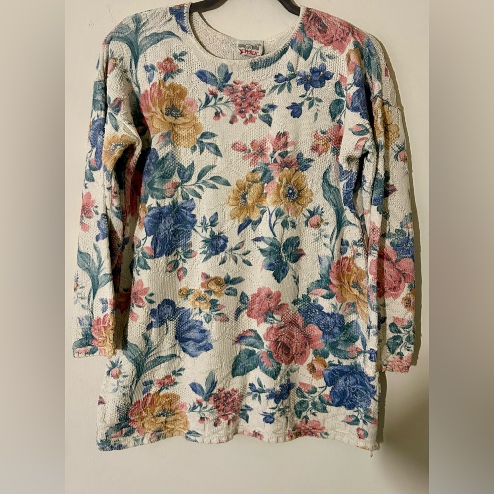 Vintage Denim Republic Floral Print Women's Sweater